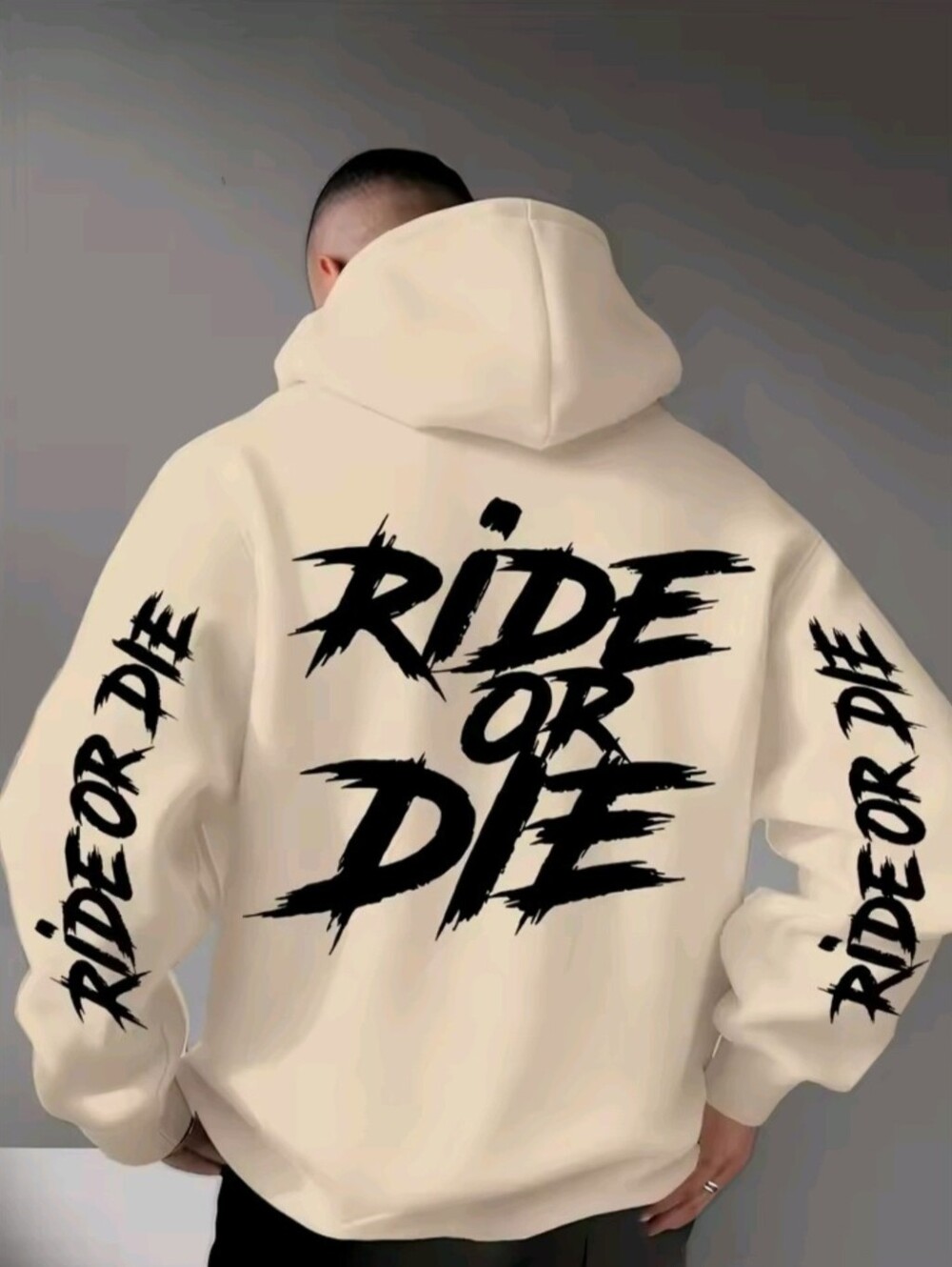 Men's Ride Or Die Graphic Hoodie Sweatshirt Oversized Streetwear Pullover